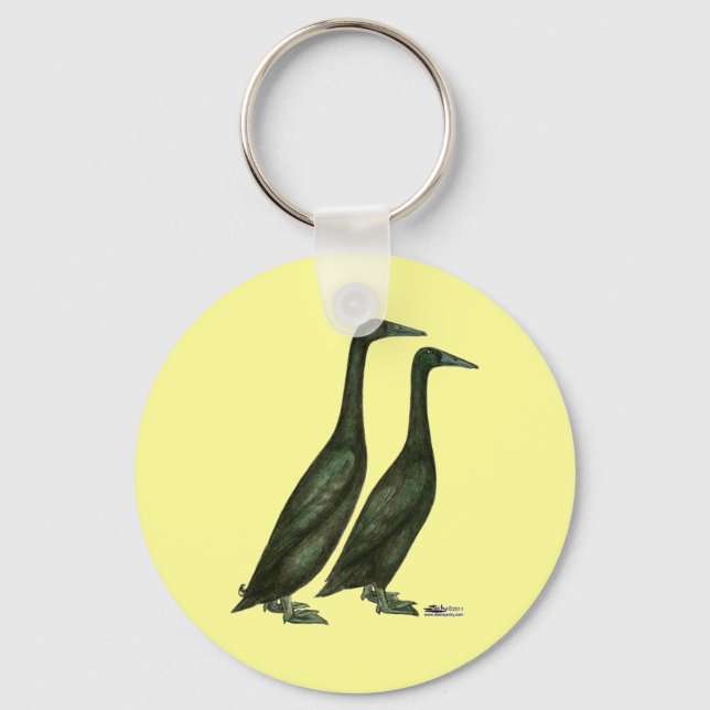 Black Runner Ducks Key Ring (Front)