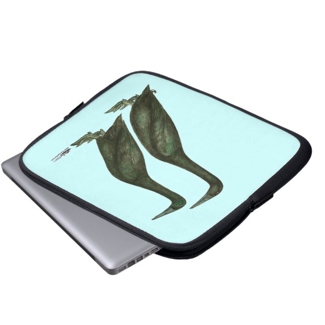 Black Runner Ducks Laptop Sleeve (Front Bottom)