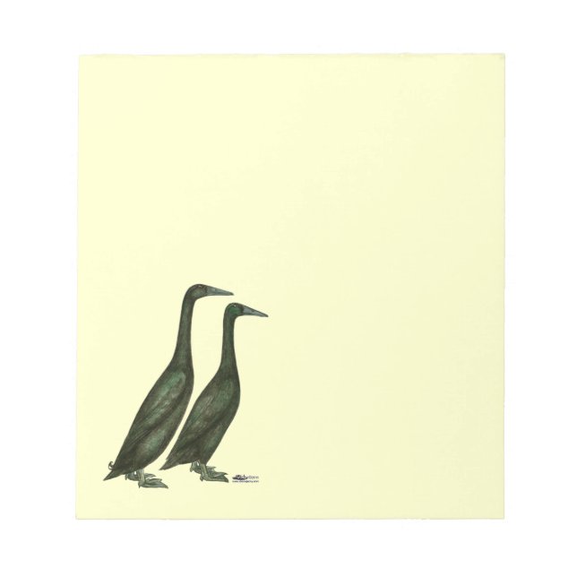 Black Runner Ducks Notepad (Front)