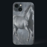 Black Running Stallion iPhone 13 Case<br><div class="desc">This painting by Ethan Harper is captivating. He captured the beauty of the stallion associated with two simple colours: black and beige. This contemporary fine art print of a black running stallion will add character to any living room,  dining room or bedroom.</div>
