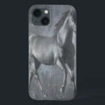 Black Running Stallion iPhone 13 Case<br><div class="desc">This painting by Ethan Harper is captivating. He captured the beauty of the stallion associated with two simple colours: black and beige. This contemporary fine art print of a black running stallion will add character to any living room,  dining room or bedroom.</div>