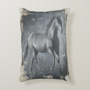 Black Running Stallion Decorative Cushion