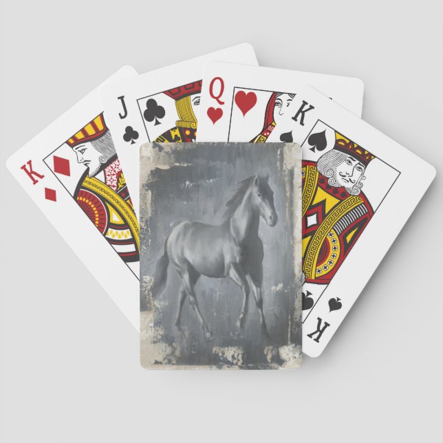 Black Running Stallion Playing Cards (Back)
