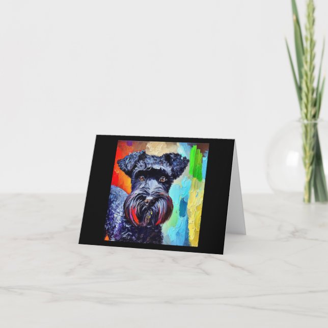 Black Russian Terrier Dog  Card (Front)