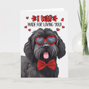 Black Russian Terrier Dog Loving You Valentine Holiday Card