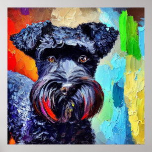 Black Russian Terrier Dog Poster