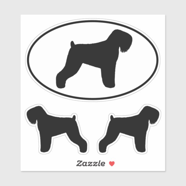 Black Russian Terrier Dog Silhouettes Sticker Set (Sheet)