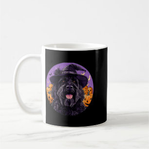 Black Russian Terrier Dog Whitch Hat Halloween Coffee Mug