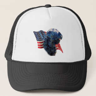Black Russian Terrier Flag Trucker Hat