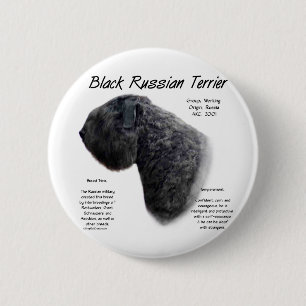 Black Russian Terrier History Design 6 Cm Round Badge