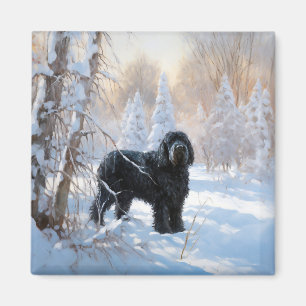 Black Russian Terrier Let It Snow Christmas Magnet