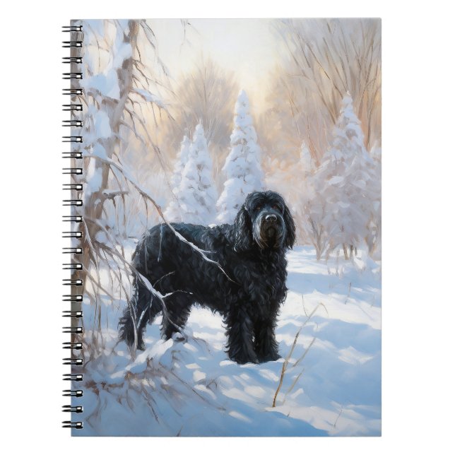 Black Russian Terrier Let It Snow Christmas  Notebook (Front)