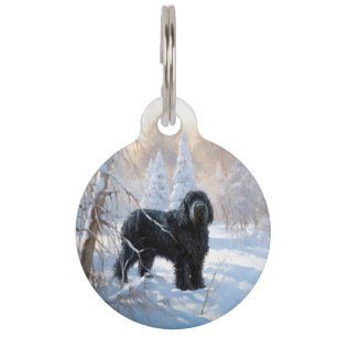 Black Russian Terrier Let It Snow Christmas  Pet Tag