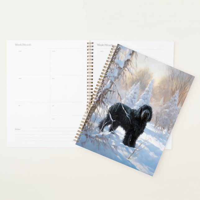 Black Russian Terrier Let It Snow Christmas  Planner (Display)
