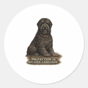 Black Russian Terrier – Love Language Classic Round Sticker