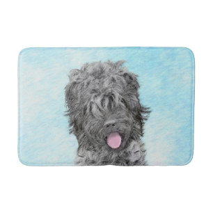 Black Russian Terrier Painting - Cute Original Dog Bath Mat