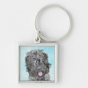 Black Russian Terrier Painting - Cute Original Dog Key Ring