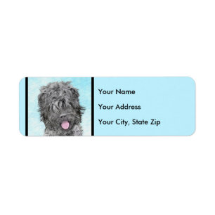 Black Russian Terrier Painting - Cute Original Dog Return Address Label