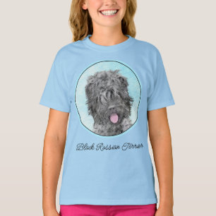 Black Russian Terrier Painting - Cute Original Dog T-Shirt