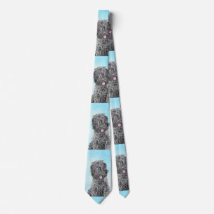 Black Russian Terrier Painting - Cute Original Dog Tie