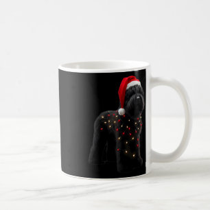 Black Russian Terrier Santa Hat Christmas Lights D Coffee Mug