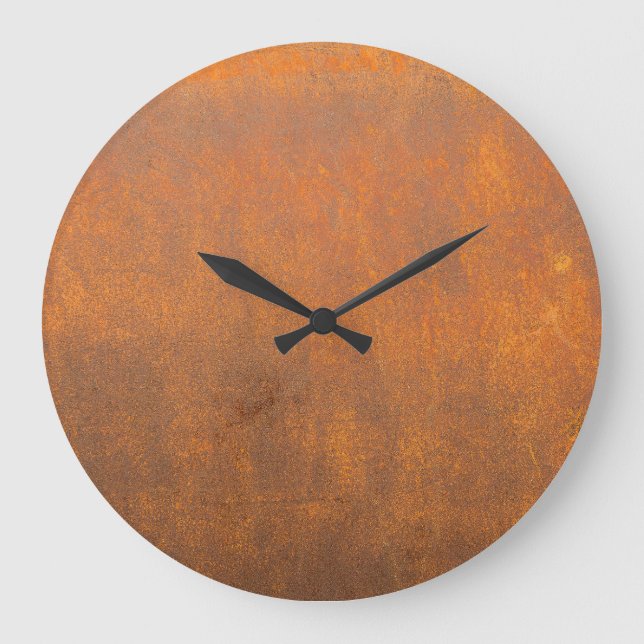 Black rust, metal texture close-up. large clock (Front)