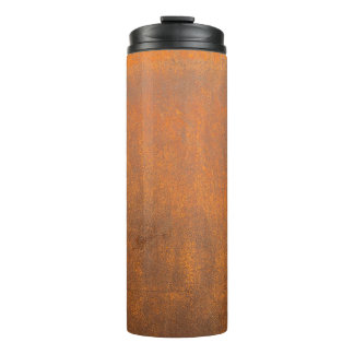 Black rust, metal texture close-up. thermal tumbler