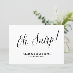 Black Rustic Calligraphy Instagram Wedding Sign