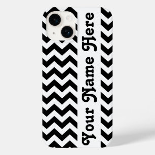Black Safari Chevron with customisable name Case-Mate iPhone 14 Case