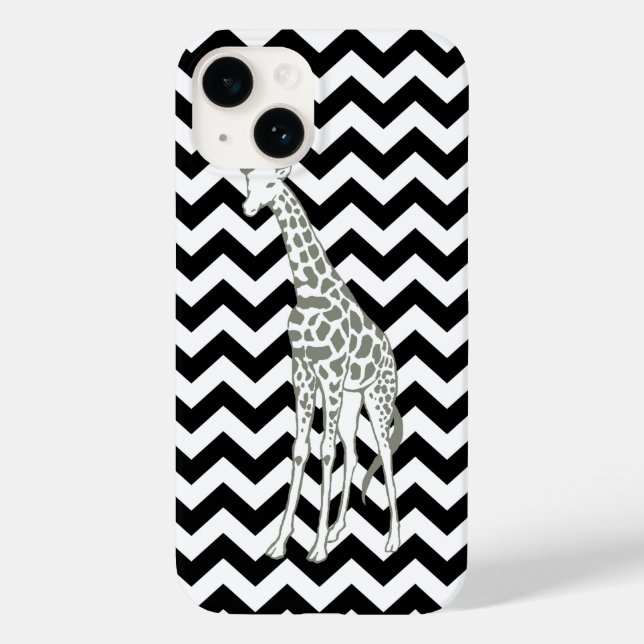Black Safari Chevron with Pop Art Giraffe Case-Mate iPhone Case (Back)