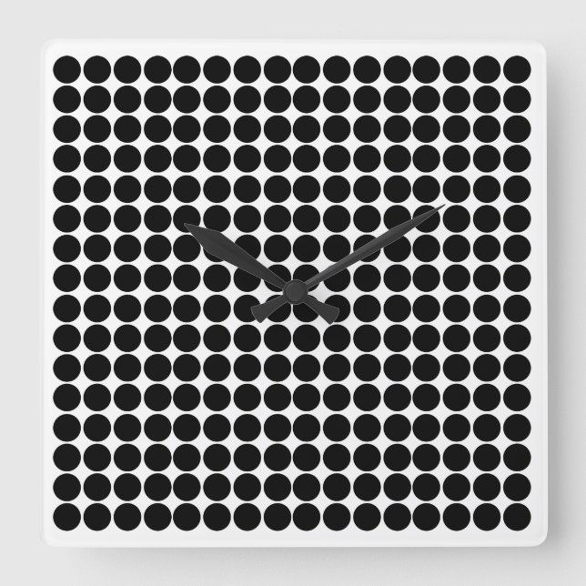 Black Safari Dot Square Wall Clock (Front)
