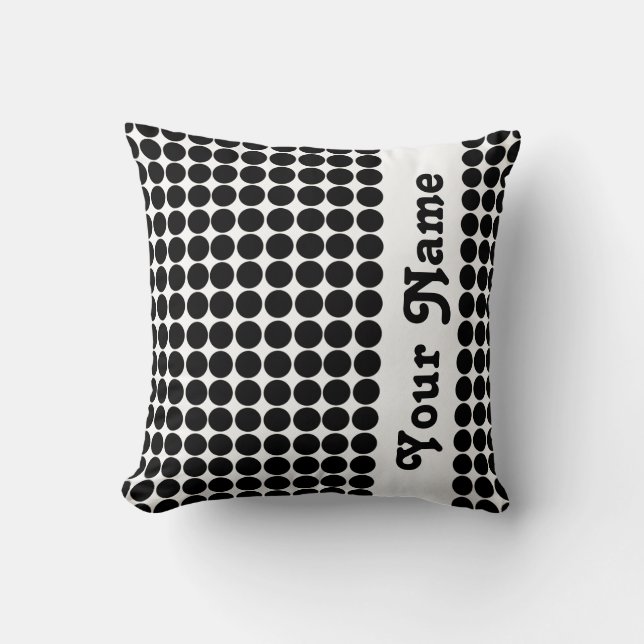 Black Safari Dots with custom text Cushion (Front)