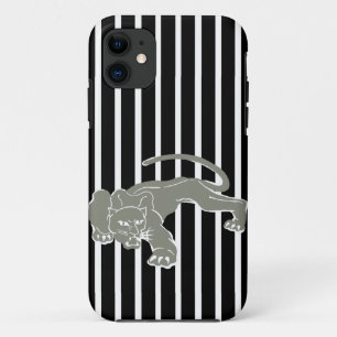 Black Safari Stripe with Leopard iPhone 11 Case