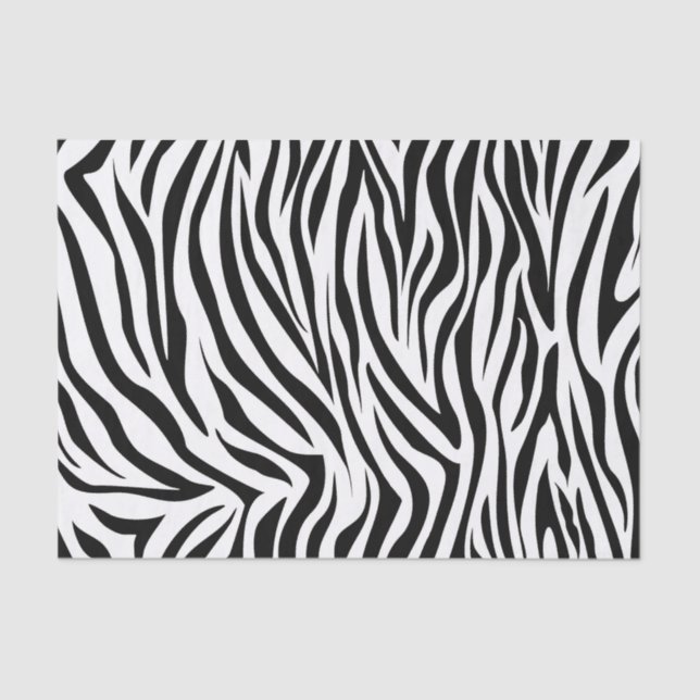 Black Safari Zebra Tissue Paper (Front)