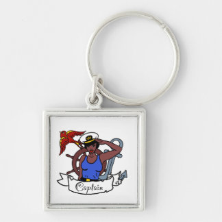 Black sailor woman sailor pin up card key ring
