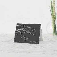 Black Sakura Cherry Blossoms Thank You Card