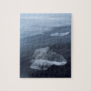 Black sand beach and ice, Iceland Jigsaw Puzzle
