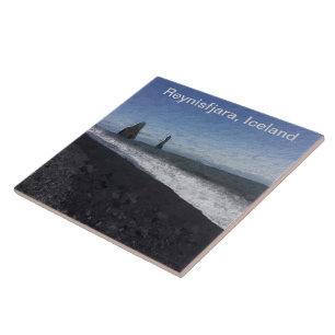 Black Sand Beach, Iceland Ceramic Tile