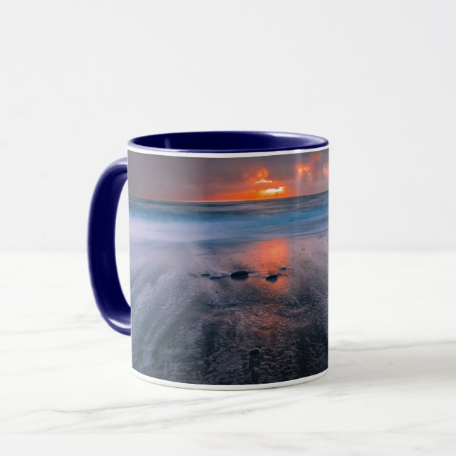 Black Sand Beach Iceland Island Sunset Mug (Front Left)