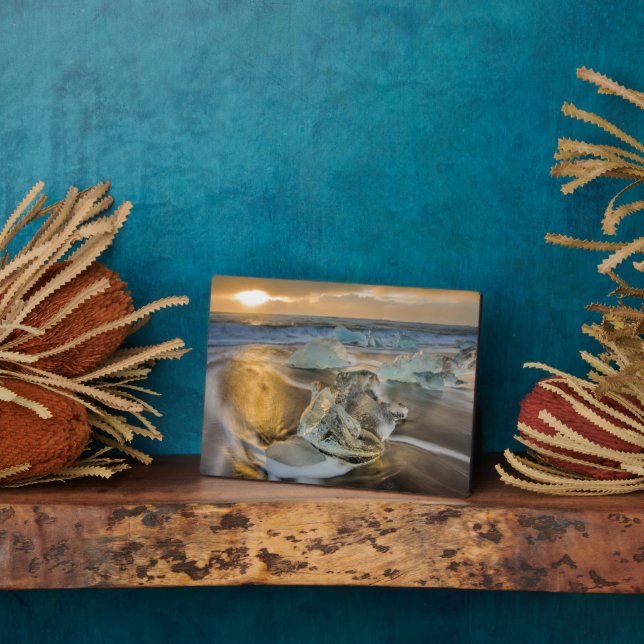 Black Sand Beach | Jokulsarlon South Iceland Plaque (Side)