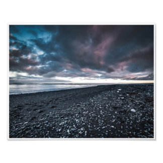 Black Sand Beach Photo Print