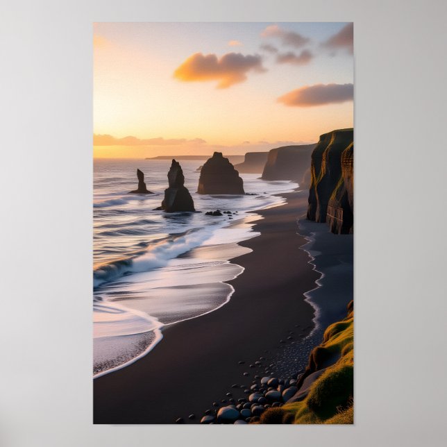 Black Sand Beach Poster (Front)