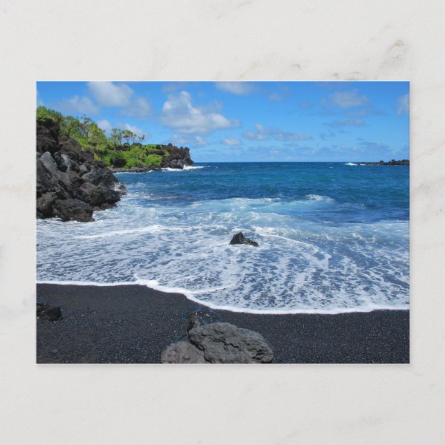 Black Sand Beach, Waianapanapa State Park, Maui Postcard (Front)