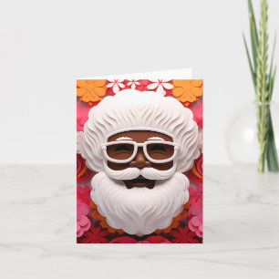Black Santa Believe Melanin Man Christmas Cheer Note Card