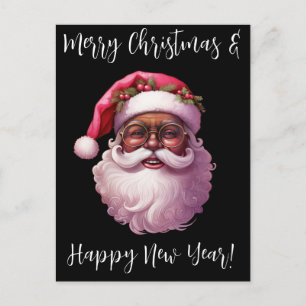Black Santa, Big nick energy, naughty, Santa Claus Holiday Postcard