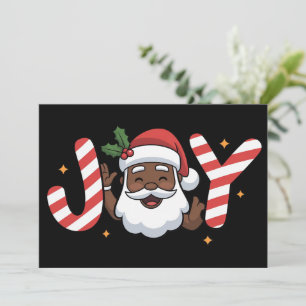 Black Santa Christmas African Joy Holiday Xmas Card