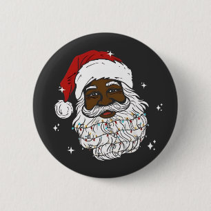 Black Santa Christmas Black History Xmas  6 Cm Round Badge