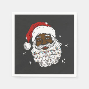 Black Santa Christmas Black History Xmas Napkin