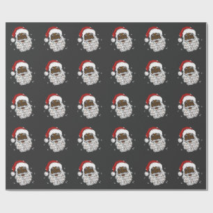 Black Santa Christmas Black History Xmas Wrapping Paper