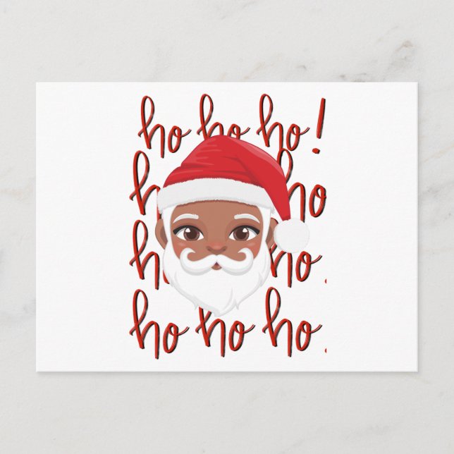 Black Santa Christmas  Hoilday Card (Front)